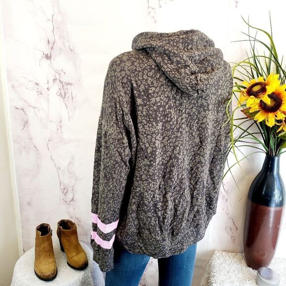 Sundry floral print stripe soft hoodie - Picture 7 of 8